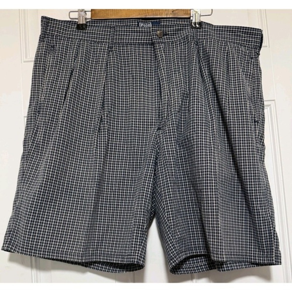 Men's Ralph Lauren Blue Plaid Cotton Shorts‎ Size 40